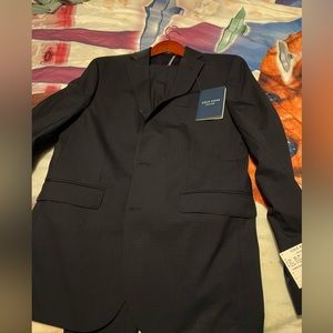 Cole Haan Men's Slim Fit Suit - Navy Tonal Plaid 40L/W33